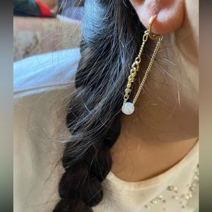 Beautiful Faux Pearl & Chain Decor Earrings